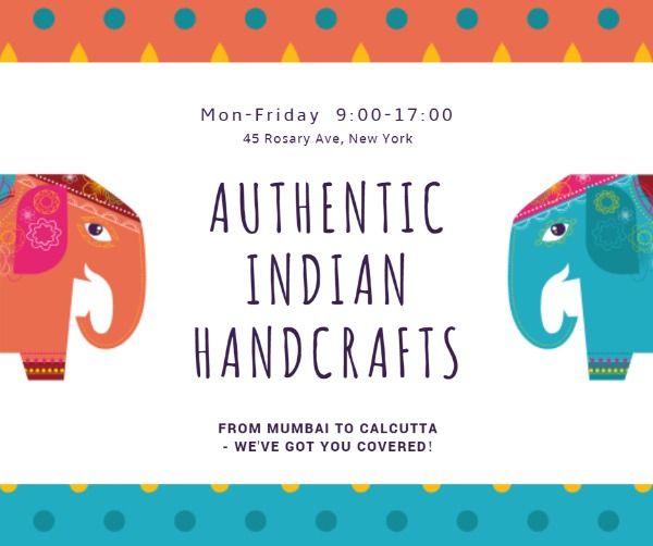 sale, promotion, sales, Indian Handcraft Expo Facebook Post Template
