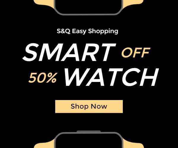 Black Smart Watch Cyber Monday Sale Medium Rectangle