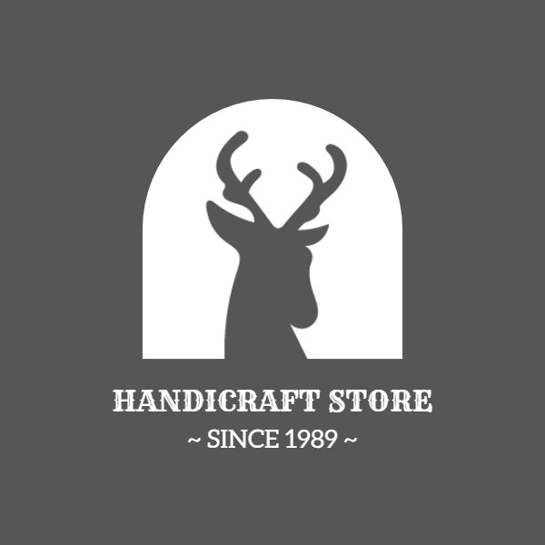 Black And White Deer Logo ETSY Shop Icon