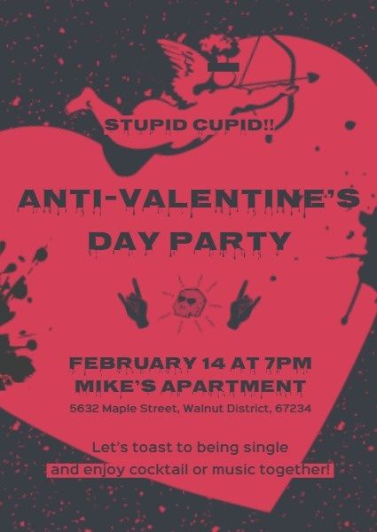 Stupid Cupid Anti-Valentine's Day Party Invitation