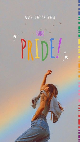 pride month, lgbt, lgbtq, Grey Rainbow Photo Modern Greeting Pride Instagram Story Template