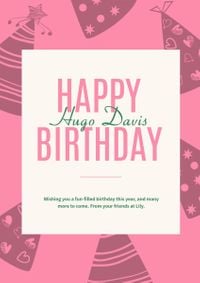 coupon, trip, sale, Pink Happy Birthday Poster Template