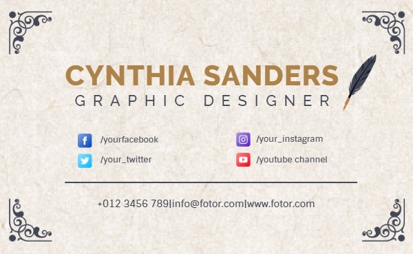 Classic Style Business Card Business Card