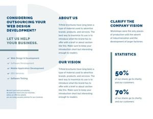 marketing, business, company, White Blue Website Design Brochure Template