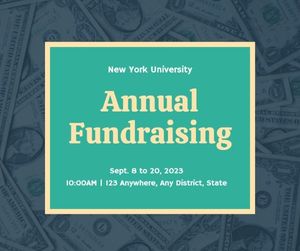 ngo, non-profit, volunteer, New York University Of Annual Fundraising    Facebook Post Template