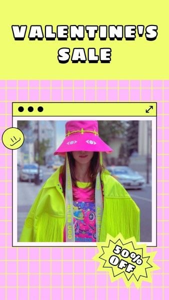 粉红黄色现代时尚推广 Instagram快拍