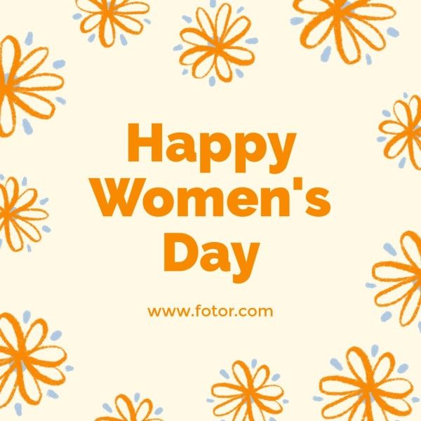women's day, international women's day, march 8, Yellow Floral Women's Right Fighting Instagram Post Template