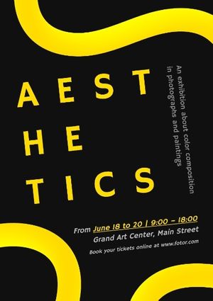 aesthetics, abstract, press, Aesthetic Art Exhibition Poster Template