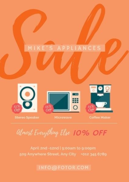 promotion, discount, electronic, Appliance Sale Poster Template