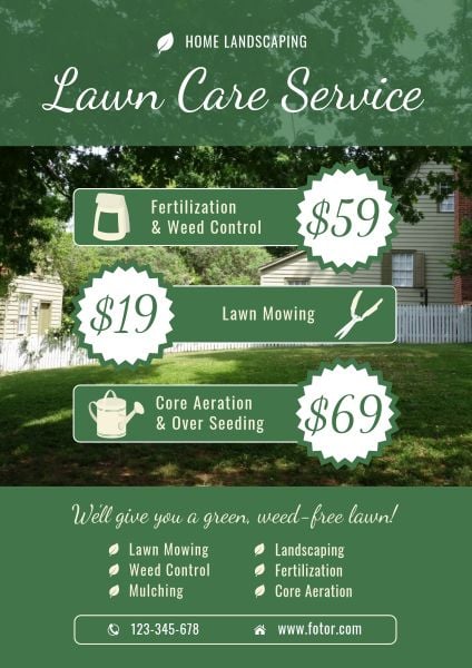 Green Landscaping Service Flyer Poster
