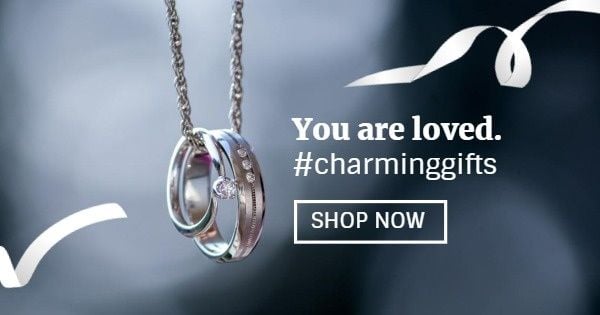 loved, love, valentines day, Valentine's Day Silver Rings Online Sale Facebook Ad Medium Template