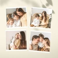 Creamy White Clean Family Collage Photo Collage (Square)