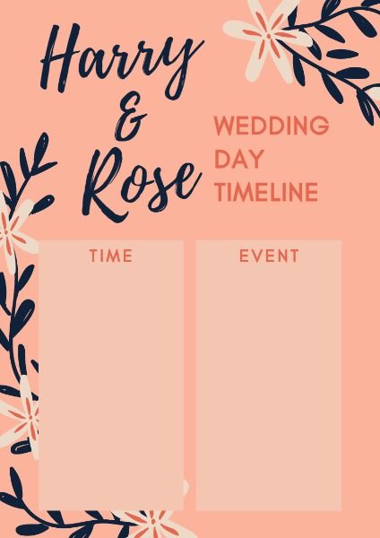 to-do list, romance, love, Wedding Timeline Planner Template