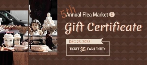 sale, store, shop, Black Flea Market Gift Certificate  Gift Certificate Template
