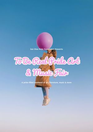 sky, balloon, girl, Blue Pride Art Music Fair Poster Template
