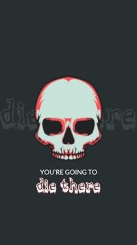 Black Skull Warning  Mobile Wallpaper