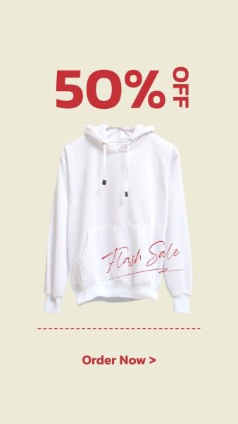 promotion, hoodie, sweatshirt, Beige Simple Clothing Sale Product Photo Instagram Story Template
