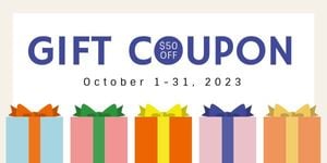 holiday, holiday sale, promotion, White Simple Gift Box Coupon Twitter Post Template