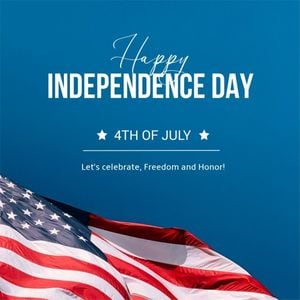 4th of july, america, celebration, Blue Red Simple Happy Independence Day Instagram Post Template