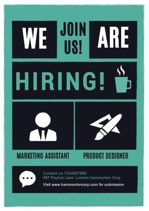 join us, occupation, business, Hiring Poster Template