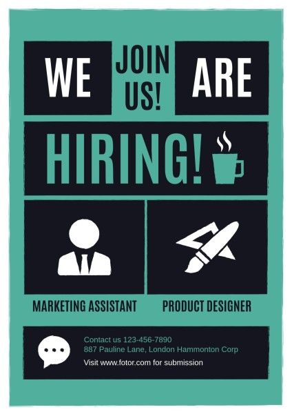 join us, occupation, business, Hiring Poster Template