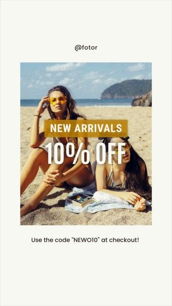 summer sale, sale, promotion, Summer Beach Fashion Clothes Discount Instagram Story Template
