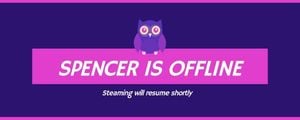 social media,  modern,  designer, Purple Owl Gaming  Twitch Banner Template