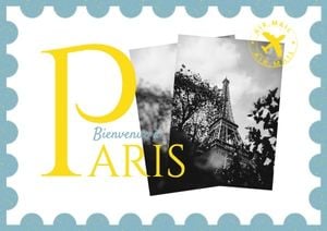 bienvenue à paris, france, trip, Paris Travel Postcard Template