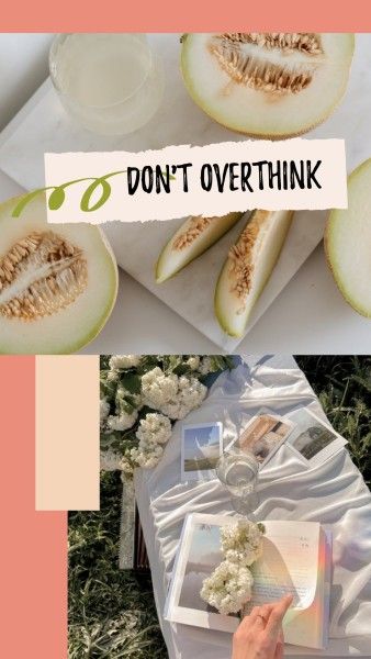 food, paper, brush, White Fruit And Life Instagram Story Template