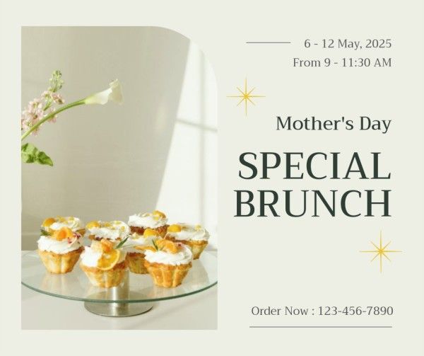 promotion, promo, mothers day, Green Special Brunch Mother's Day Sale Facebook Post Template