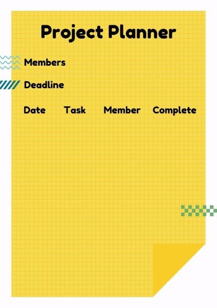 黄色项目时间表 日常计划