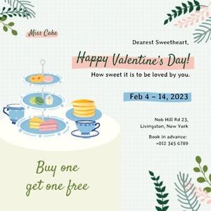 romantic, event, life, Valentine's Day Cake Sale Instagram Post Template