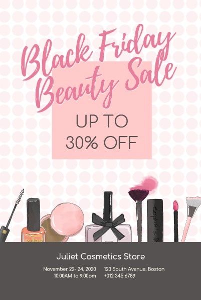 promotion, discount, business, Black Friday Beauty Sale Pinterest Post Template
