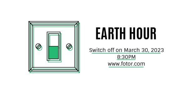 environment, ecology, electricity, Earth Hour Twitter Post Template
