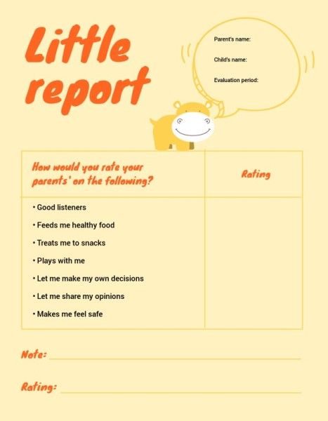 Cute Little Report Report Card