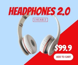 headset, digital ads, online sale, Online Headphone Sale Medium Rectangle Template