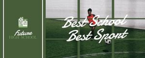 soccor, sport, education, Green School Football Training Twitch Banner Template