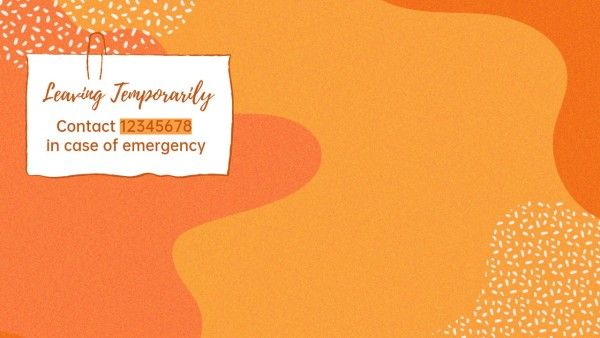 leaving, intermission time, emergency, Orange Abstract Gradient  Zoom Background Template