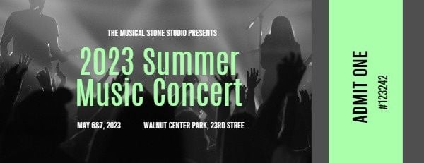 music festival, musical, live show, Summer Music Concert Ticket Ticket Template