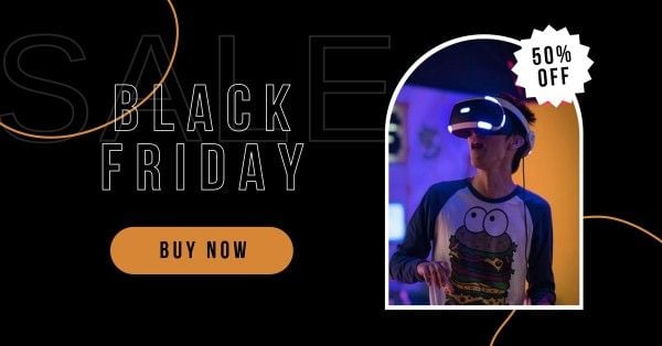 黑色游戏耳机VR黑色星期五销售 Facebook App广告