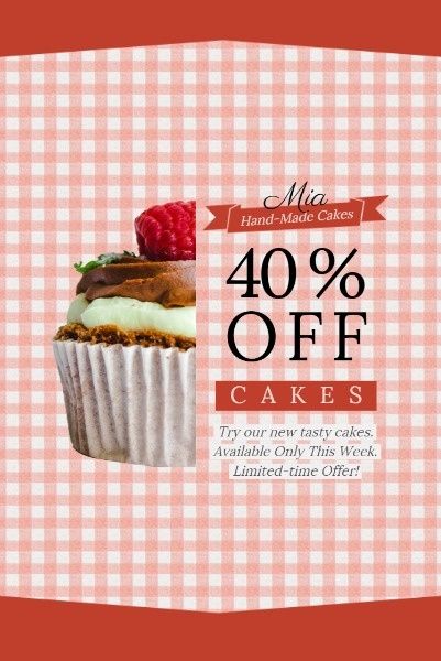 cakes, store, cake store, Pink Cake Discount Sale Pinterest Post Template