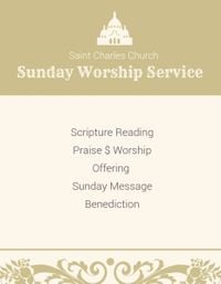 白色星期日礼拜仪式教堂 流程单
