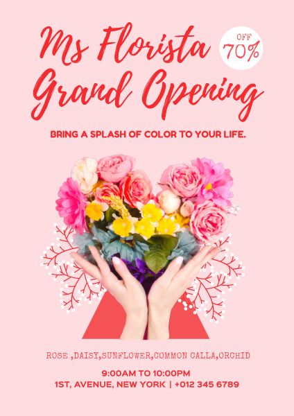 Flower Store Opening Poster