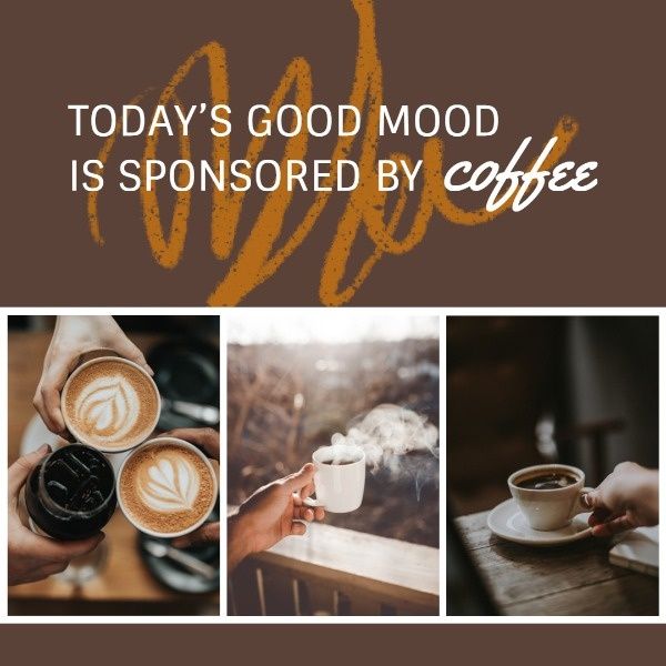 drinks, life, day, Green Coffee House Collage Instagram Post Template