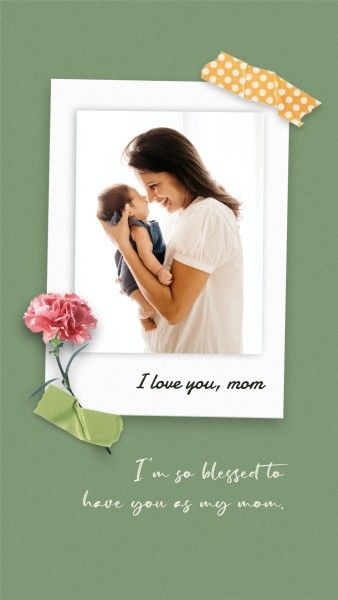 mothers day, mother day, greeting, Green Minimal Mother's Day Collage Instagram Story Template