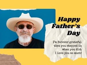 dad, grandfather, grandpa, Yellow Father's Day Wishes Card Template