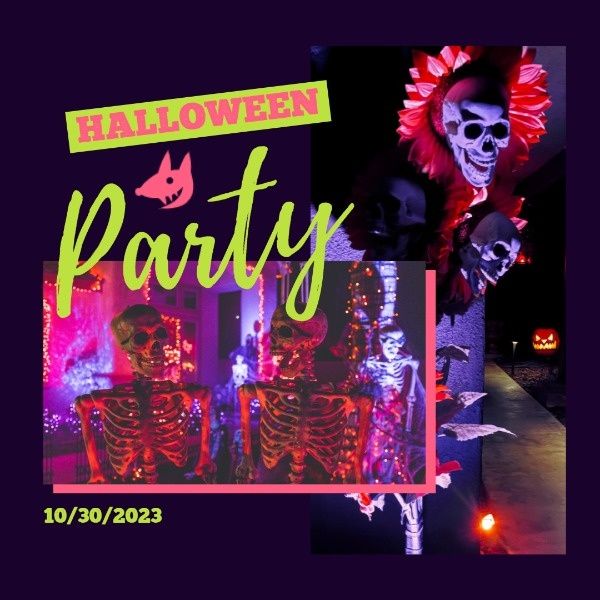 holiday, festival, celebration, Purple Ghost Halloween Instagram Post Template