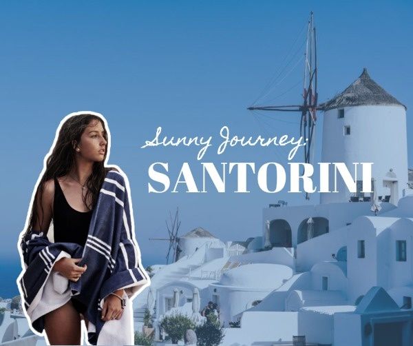 sea, santorini, journey, Summer Travel Resort Facebook Post Template