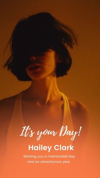 girl, woman, life, Orange It's Your Day Instagram Story Template