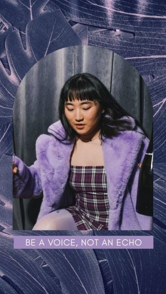 woman, girl, fahsion, Purple Fashion Voice Instagram Story Template